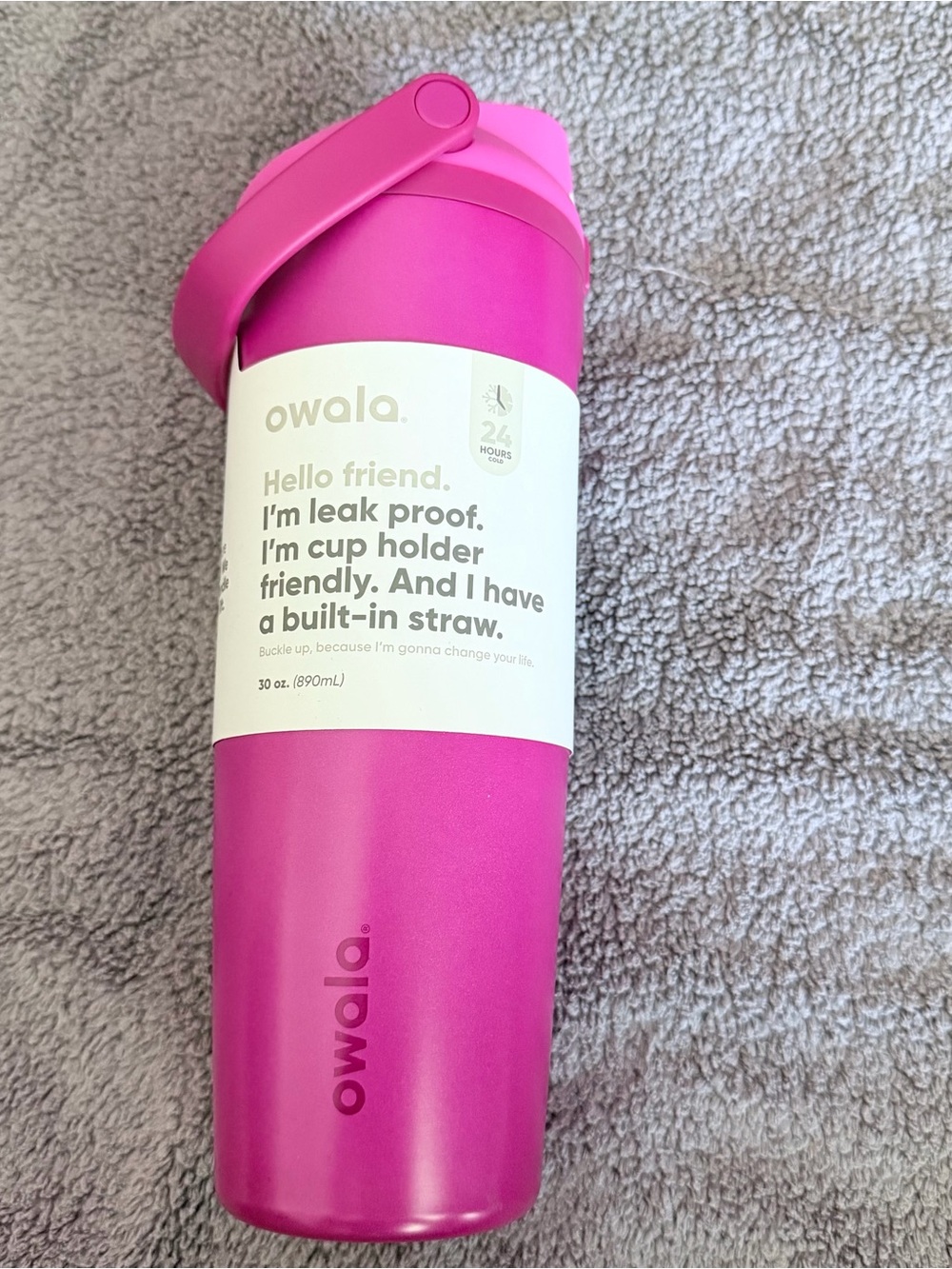 Owala 30oz Hot Pink Insulated Bottle with Built-in Straw